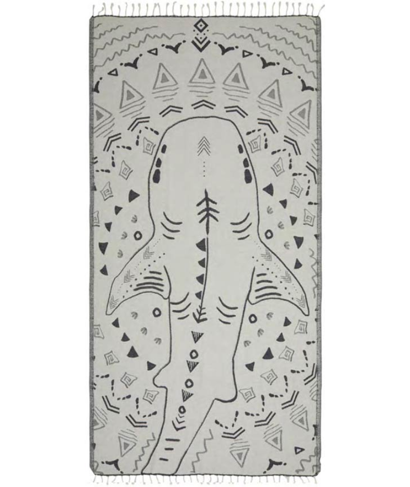 Serviette de plage Résistante au sable et Séchage rapide - Requin Noir