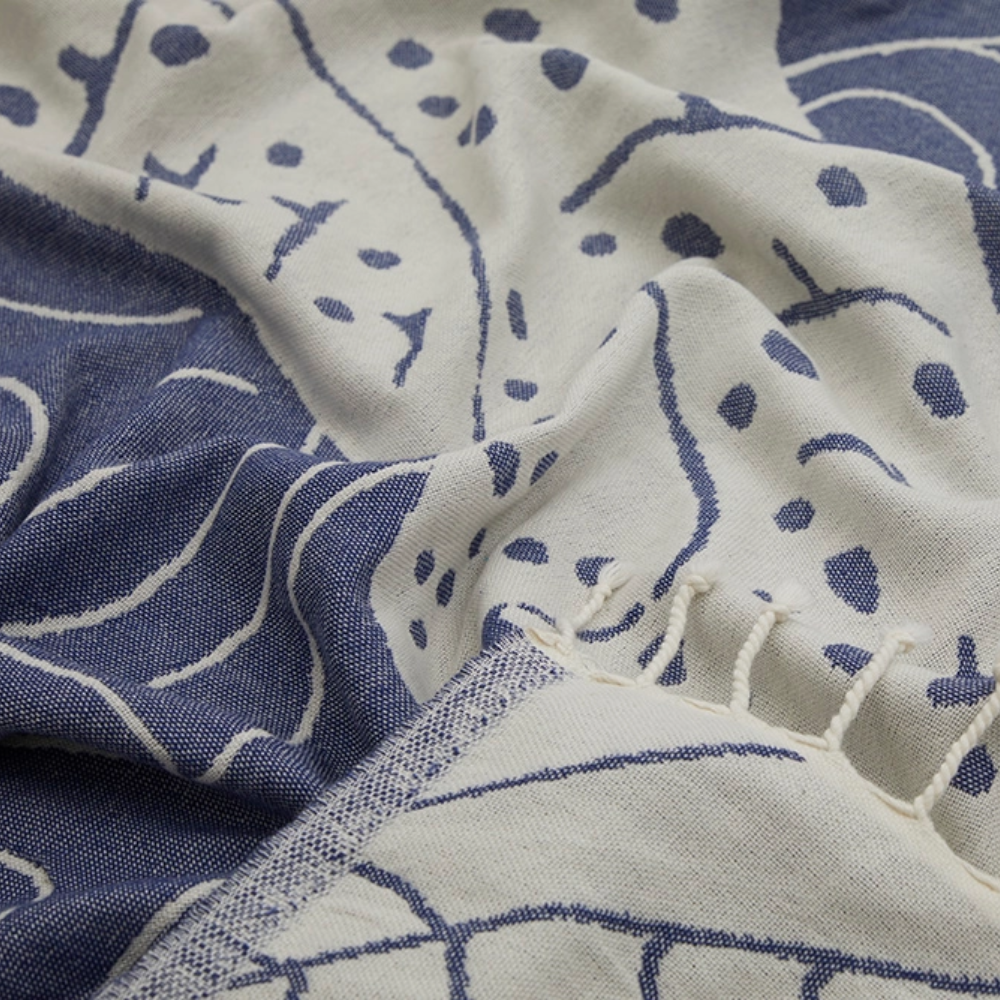 Serviette de plage Résistante au sable et Séchage rapide - Requin Bleu marine