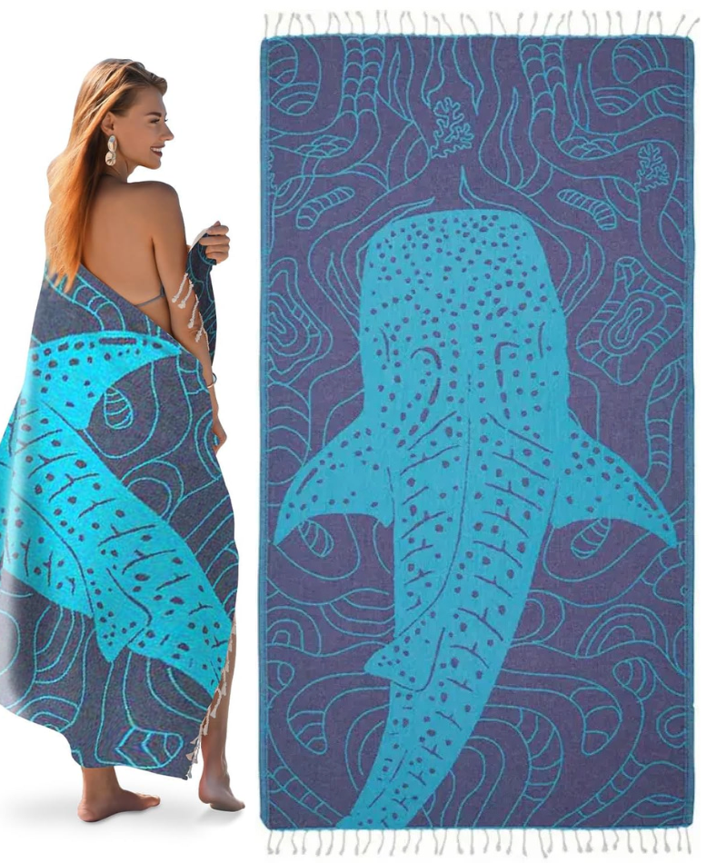 Serviette de plage Résistante au sable et Séchage rapide - Requin