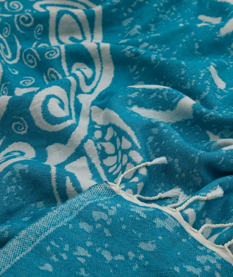 Serviette de plage Résistante au sable et Séchage rapide - Tortue du Pacifique Bleu