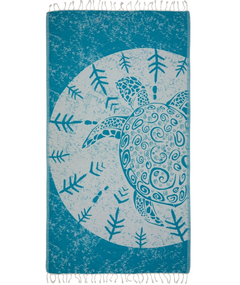 Serviette de plage Résistante au sable et Séchage rapide - Tortue du Pacifique Bleu