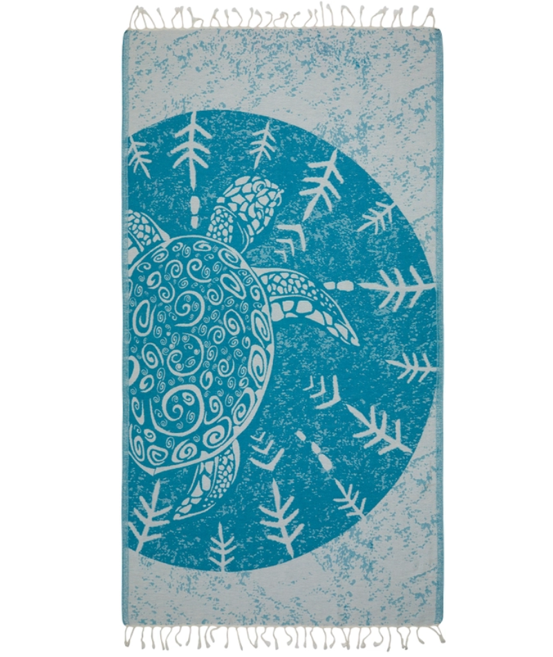 Serviette de plage Résistante au sable et Séchage rapide - Tortue du Pacifique Bleu