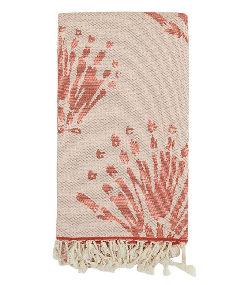 Serviette de plage Résistante au sable et Séchage rapide - Corail rouge