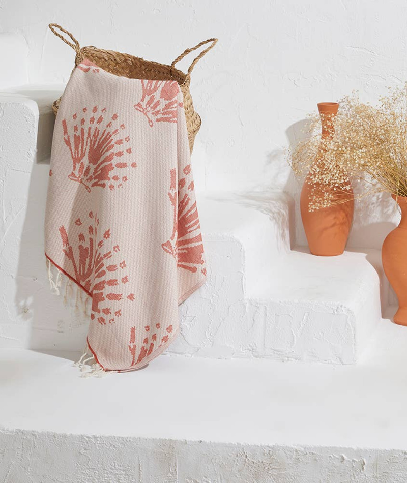 Serviette de plage Résistante au sable et Séchage rapide - Corail rouge