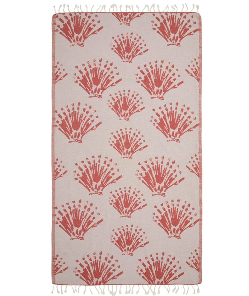 Serviette de plage Résistante au sable et Séchage rapide - Corail rouge