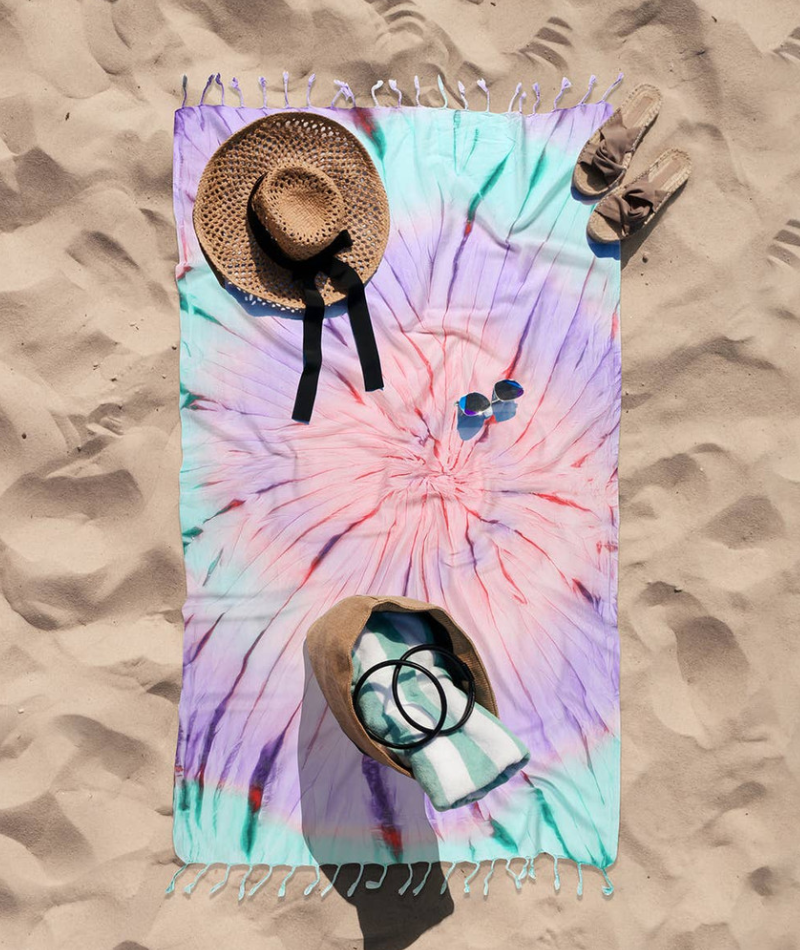 Serviette de plage Résistante au sable et Séchage rapide - Tie Dye Multicolore