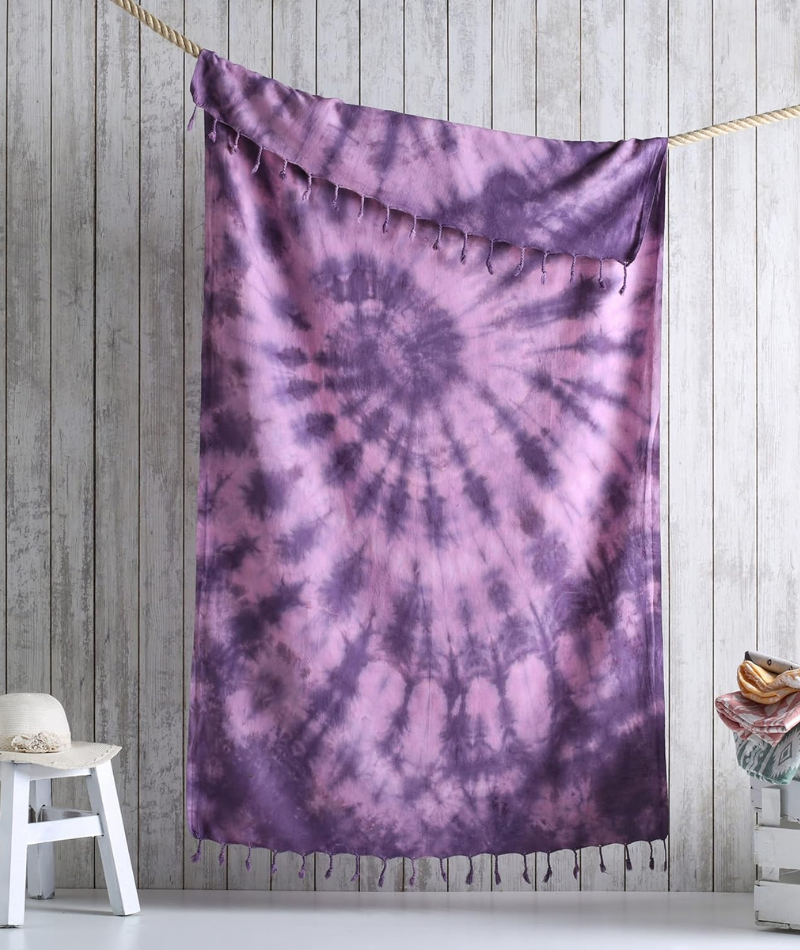 Serviette de plage Résistante au sable et Séchage rapide - Tie Dye Violet
