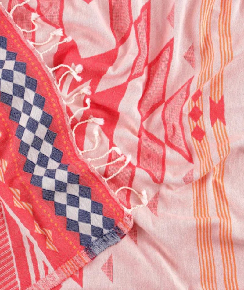 Serviette de plage Résistante au sable et Séchage rapide - Boho Nomade Rouge