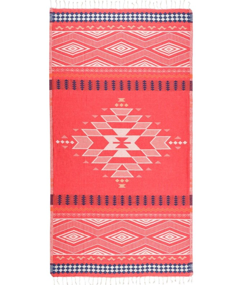 Serviette de plage Résistante au sable et Séchage rapide - Boho Nomade Rouge