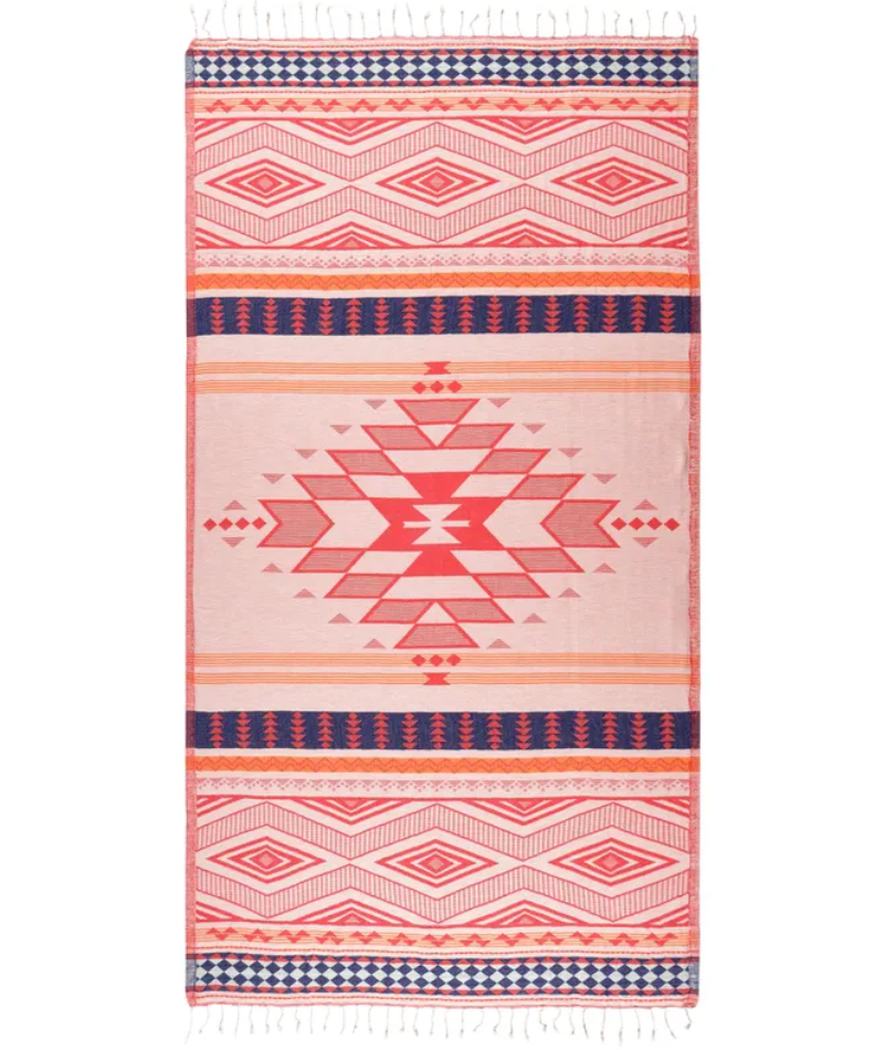 Serviette de plage Résistante au sable et Séchage rapide - Boho Nomade Rouge