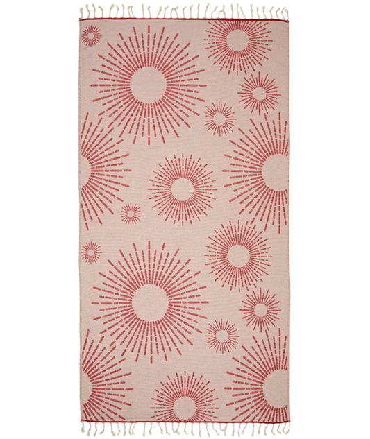 Serviette de plage Résistante au sable et Séchage rapide - Douce Chaleur rouge