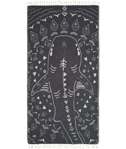 Serviette de plage Résistante au sable et Séchage rapide - Requin Noir