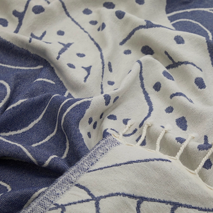 Serviette de plage Résistante au sable et Séchage rapide - Requin Bleu marine