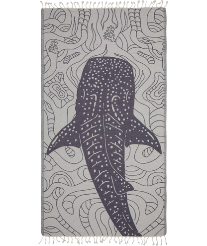 Serviette de plage Résistante au sable et Séchage rapide - Requin Gris