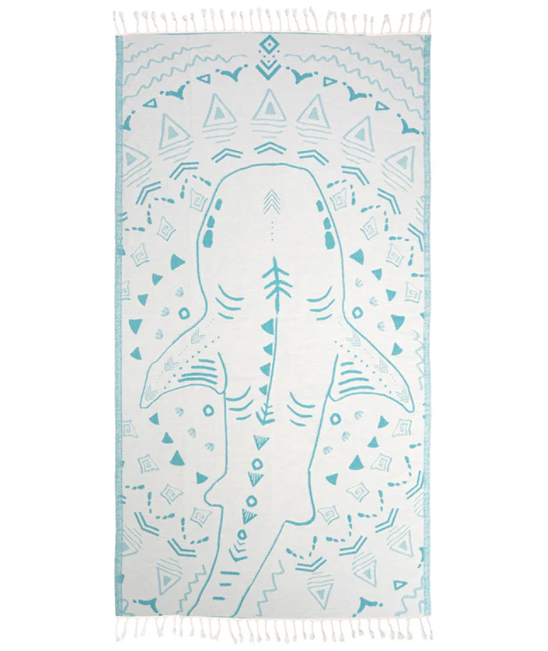 Serviette de plage Résistante au sable et Séchage rapide - Requin turquoise