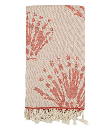 Serviette de plage Résistante au sable et Séchage rapide - Corail rouge