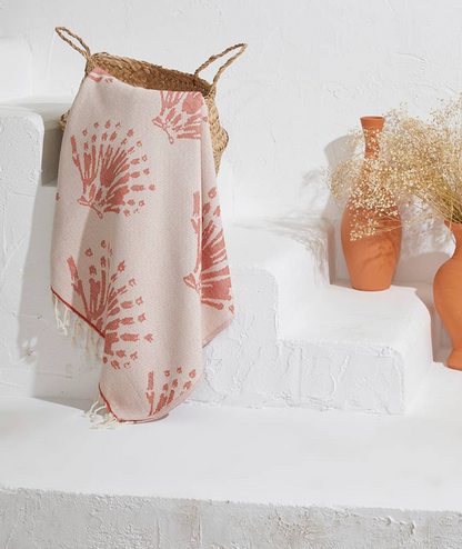 Serviette de plage Résistante au sable et Séchage rapide - Corail rouge