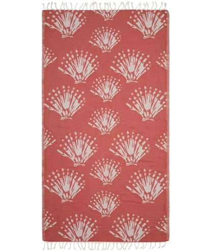 Serviette de plage Résistante au sable et Séchage rapide - Corail rouge