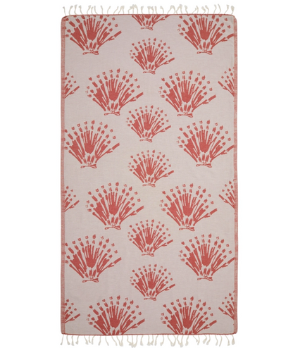 Serviette de plage Résistante au sable et Séchage rapide - Corail rouge