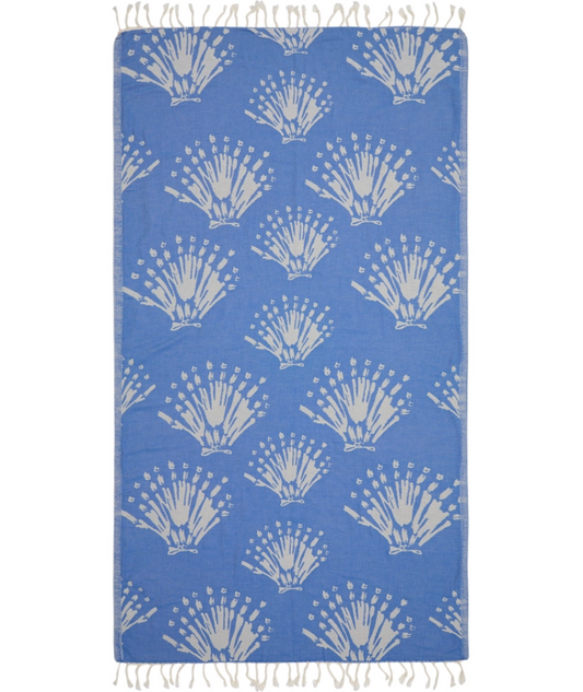 Serviette de plage Résistante au sable et Séchage rapide - Corail bleu