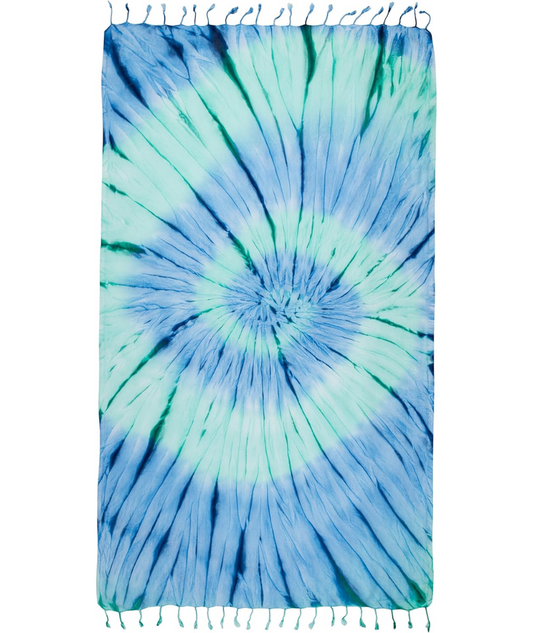 Serviette de plage Résistante au sable et Séchage rapide - Tie Dye Bleu