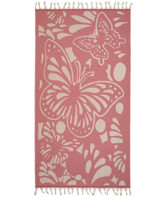 Serviette de plage Résistante au sable et Séchage rapide - Papillon